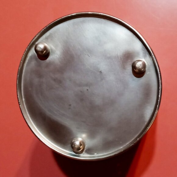 Artsy Silver Metal Cylindrical Candle Holder w/Punched holes in Spiral Designs - Picture 8 of 9